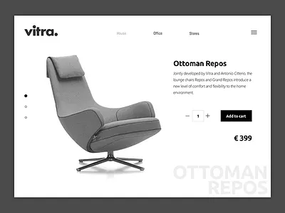 Vitra Web Product E-commerce UI black ecommerce interaction minimal product responsive shop ui ux vitra web white