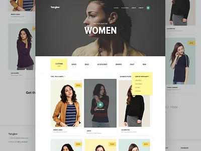 Tanglee - E-shop preview clean clothing dailyui designer ecommerce filter minimal product shopping template theme women