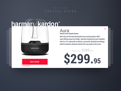 Daily UI #036 Special Offer cool dailyui dailyuichallenge day36 harman minimal modern soud speaker