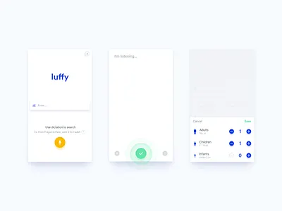 Luffy - Flight Search color shadow flight flight app flight booking luffy lufthansa plane strv strvcom tickets white ios