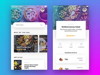 Recipe App - Concept art direction concept cooking recipe app ui design ux design visual design