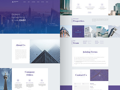 Website design for The Realtor about us box layout contact contact us flat gradient real estate construction services spotlight team website