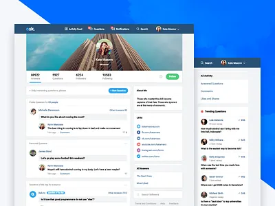 Q&A Social Network (Ask.ru) app design interface network qa question social ui ux web