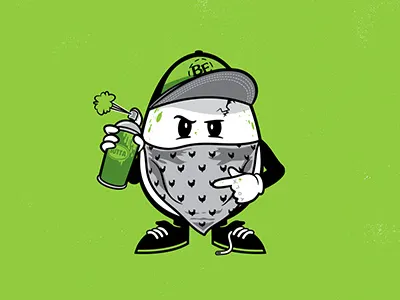 BAD EGGS - The Vandal cartoon character comic drawing eggs funny graffiti illustration vector