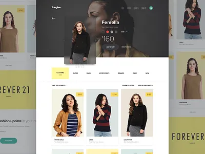Tanglee - E-shop product page preview clothing dailyui designer detail ecommerce filter minimal product shopping template theme women