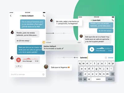 Chat UI aerolab app audio chat ios message messenger minimal ui ux white