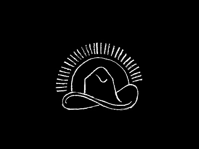 Cowboy Sunrise cowboy hat logo old timey print sketch sunrise vintage woodblock