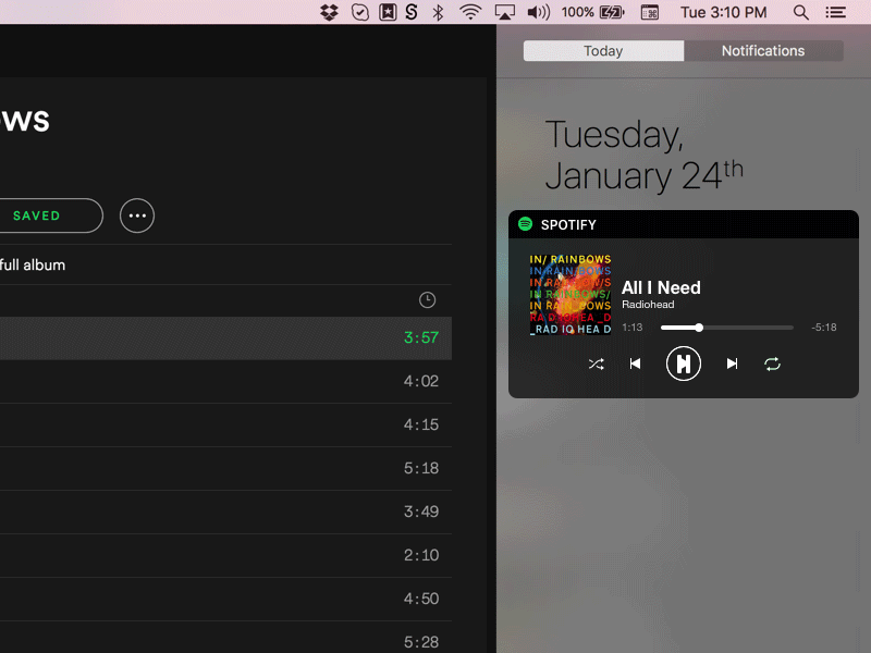 Colapse design desktop gadget macos x music player spotify user experience user interface