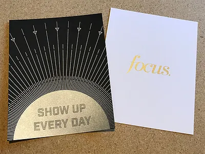 Minimalist Inspirational Poster Set art print focus inspiration metallic print screenprint