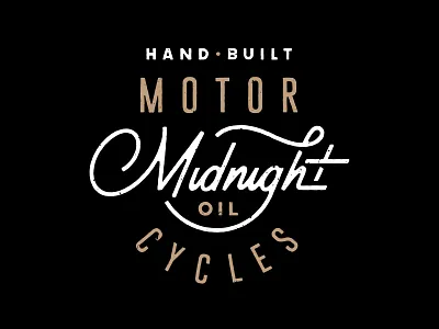 Midnight Oil Cycle Shop Shirt cafe racer hand lettered midnight oil motorcycle script type typography