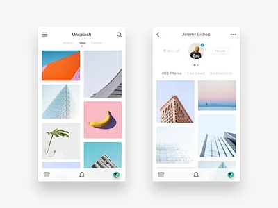 Unsplash app betraydan clean light minimal mobile photography simple ui unsplash white