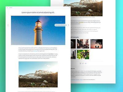 News Detail screen design blockquote card gallery gradient grid highlight layout modal news ui ux website