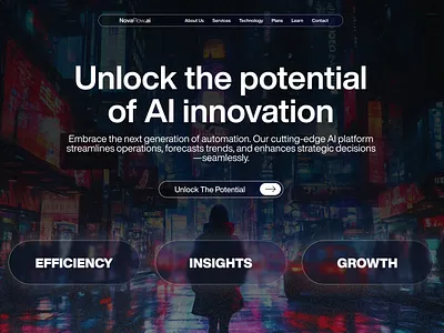 Saas/AI Landing Page Design - NovaFlow design figma hero landing page midjourney ui ui design web design