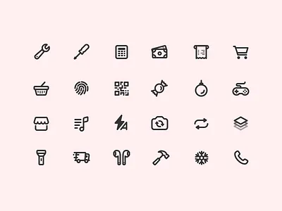 365 Icons (Progress) airpods black icons line money music phone pink tools