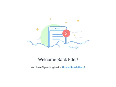 Doable - Welcome Back screen animation back cloud clouds doable illustration lines list notification pending to do welcome