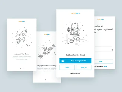 Simplilearn onboarding Screen mobile onboarding simplilearn ui