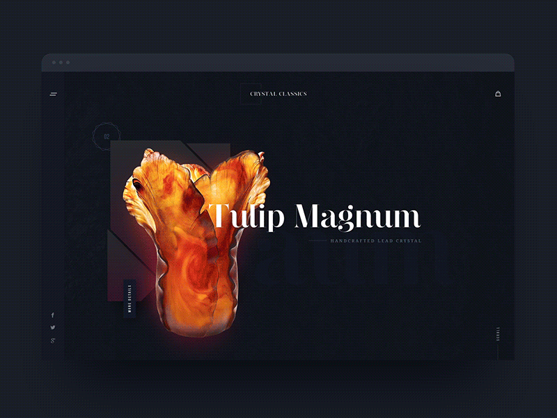 Crystal Classics - Transition Exploration animation crystal design exploration flowers gif homepage layout product transition tulip website