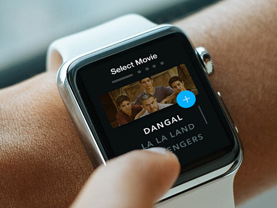 iWatch Cinema Ticket Booking App app clean iwatch minimal ui ux