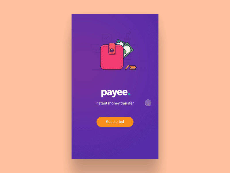 E-wallet Payee - Login UI Concept aftereffect android animation app e wallet minimal mobile pay ui uiux ux