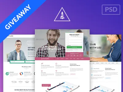 GIVEAWAY: Startuprr - High-Conversion Landing Page PSD Templates conversion freebie giveaway landing pages leadgen psd