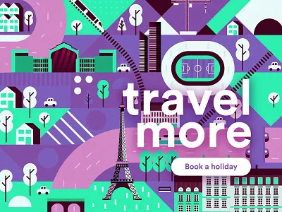 Travel more concept finland helsinki holiday illustration illustrator map paris px8 travel ui vector