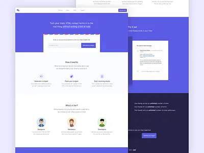 Howdy contact email landing page