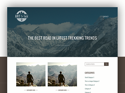 Blog page design blog design blog posts clean flat trekking
