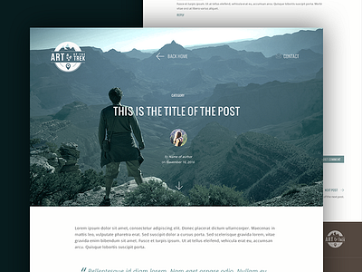 Blog post page design blog post clean flat trekking ui blog ui post