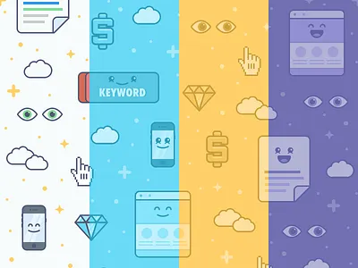 KlientBoost Pattern ad browser character flat pattern shimmer shine sparkle