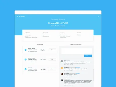 Simhawk Web App comment interface profile proposal ui web