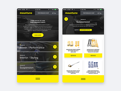 Mountune Accessport App (02) app car focus rs mobile shop tuning ui user experience user interface ux