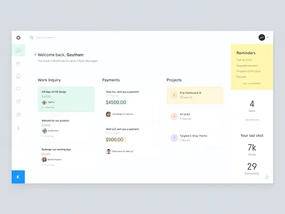 Krt - Dashboard clean dashboard designer minimal ui ux white