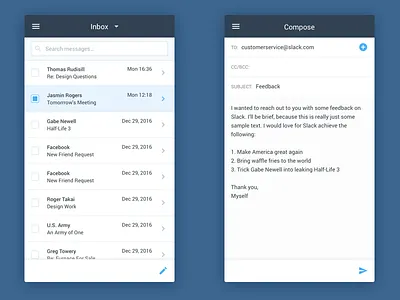 Roundcube - Mobile Design Progression mobile roundcube ui user interface webmail