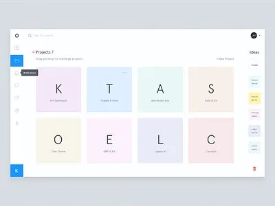 Krt - Projects view clean dashboard designer interface list minimal project projects ui ux white