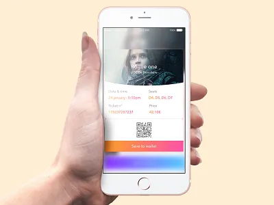 Book ticket app card movie ticket ui ux wallet
