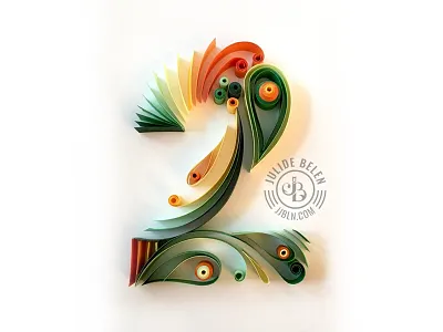 2 of 2017... Update 2017 colorful curls illustration jjbln julide belen paper paper art quilled paper art quilling typography