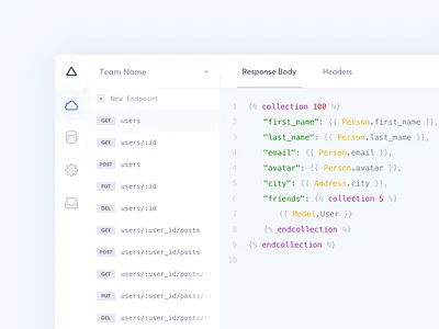 Beacon api code editor header icons light sidebar syntax ui