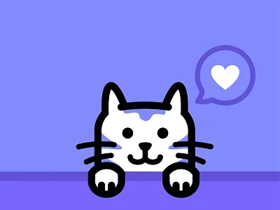 Cat ❤ cat character chat cute heart icon illustration kitty line livingroom outline