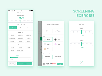 Daily Exercise — Try new styles 40 color ios rule screen select switch ui