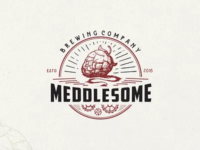 Craft brewery beer brewery food drink freehand sketch hops illustration logo design road symbol vintage