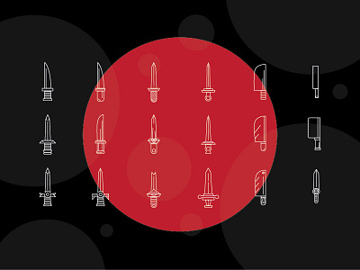 Knife & Sword Icon Illustration icon illustration knife line outline simple sword ui