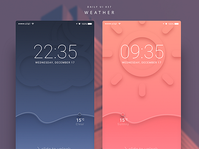Daily UI #037 Weather cool dailyui dailyuichallenge day37 ios iphone minimal modern timeline weather
