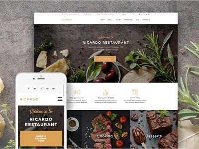 Responsive WordPress Theme cooking template food restaurant wordpress