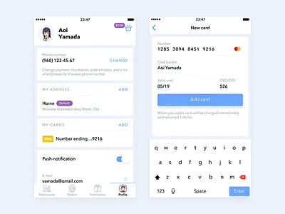 Dostavkus 2.0 Redesign app card delivery ios payment profile redesign ui ux
