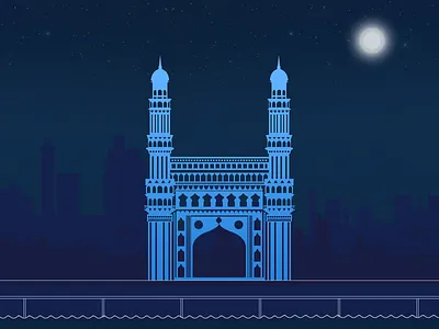 Hyderabad Icon Illustration building charminar city hyderabad icon icons illustration pearl