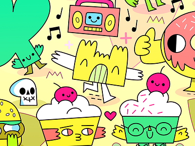 Let's party! character character design food illustration party vector