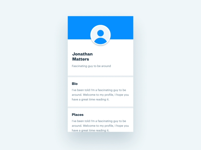 Edit Profile Pt.2 animation interaction keyboard material design motion principle ui ux