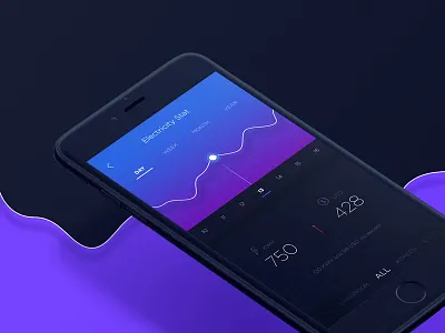 Smart Home - Electricity Stat app black clean electricity stat home control minimal smart home ui ux