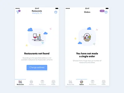 Dostavkus 2.0 Onboarding app delivery food ios onboarding redesign restaurant ui ux