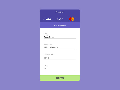 Checkout UI app checkout dailyui flat minimal mobile